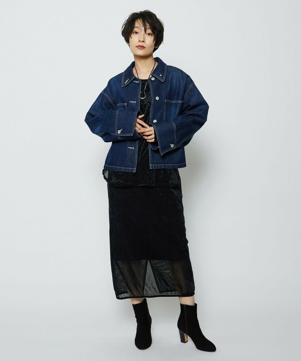 feerique feerique ベロアチュールプルオーバー ネイビー