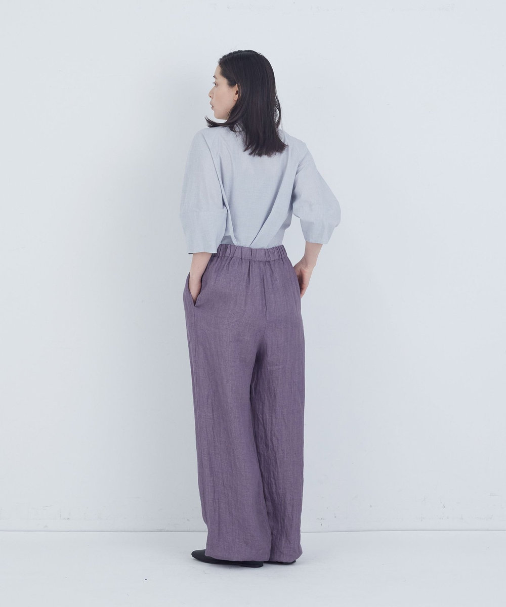 ADIEU TRISTESSE リネンワンタックストレートパンツ パープル
