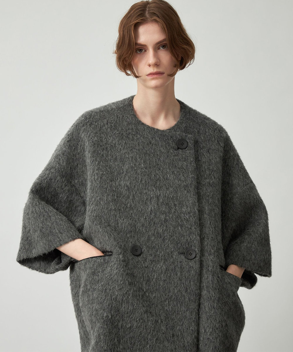 DÉPAREILLÉ SHAGGY PONCHO GILET / シャギーポンチョジレ グレー