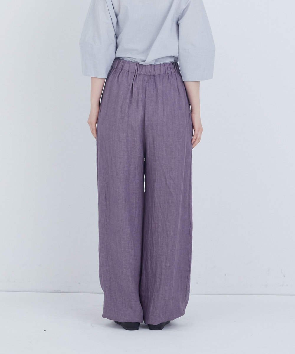 ADIEU TRISTESSE リネンワンタックストレートパンツ パープル