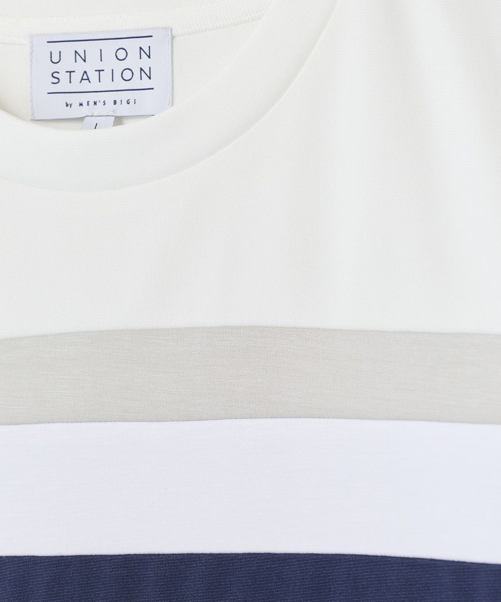 UNION STATION ポンチxダンボール素材 コンビデザインT〈ストレッチ・マシンウォッシャブル・接触冷感〉 ホワイト系その他