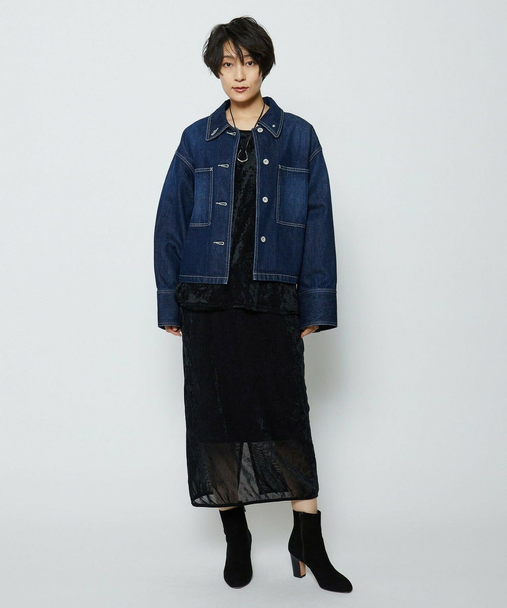feerique feerique ベロアチュールプルオーバー ネイビー