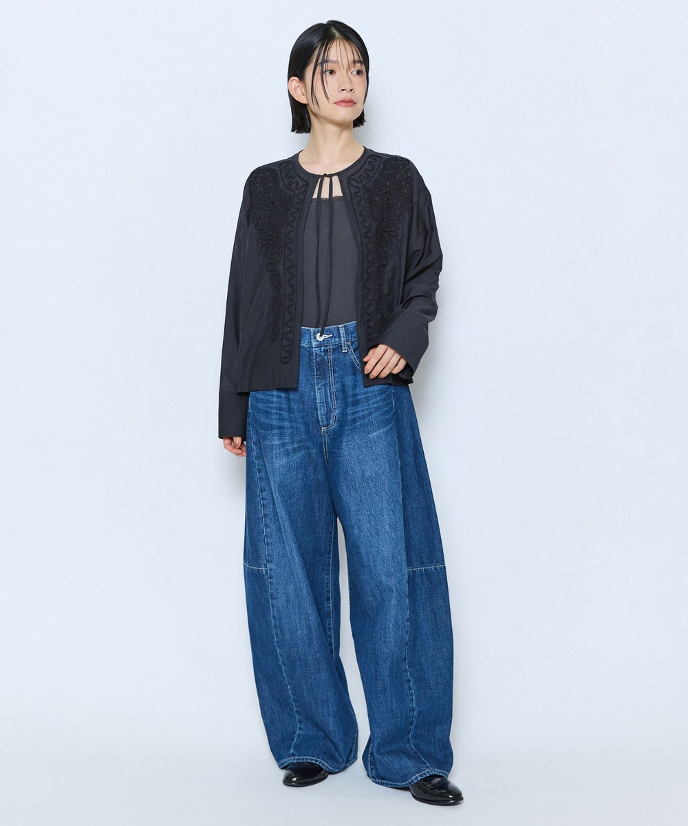 feerique feerique カラーコクーンシルエットデニム インディゴブルー