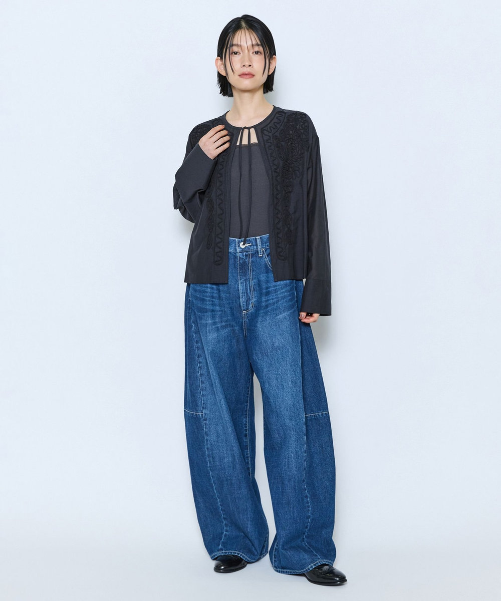 feerique feerique カラーコクーンシルエットデニム インディゴブルー