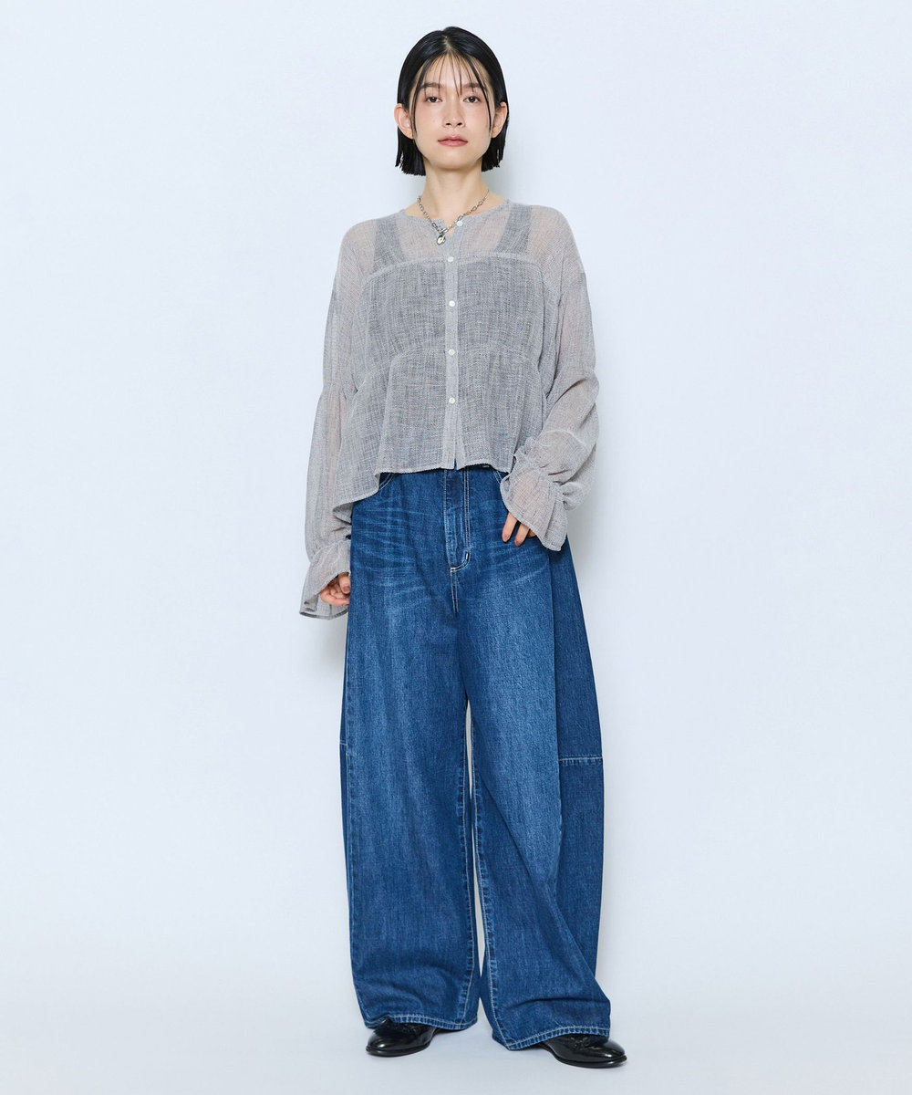 feerique feerique カラーコクーンシルエットデニム インディゴブルー