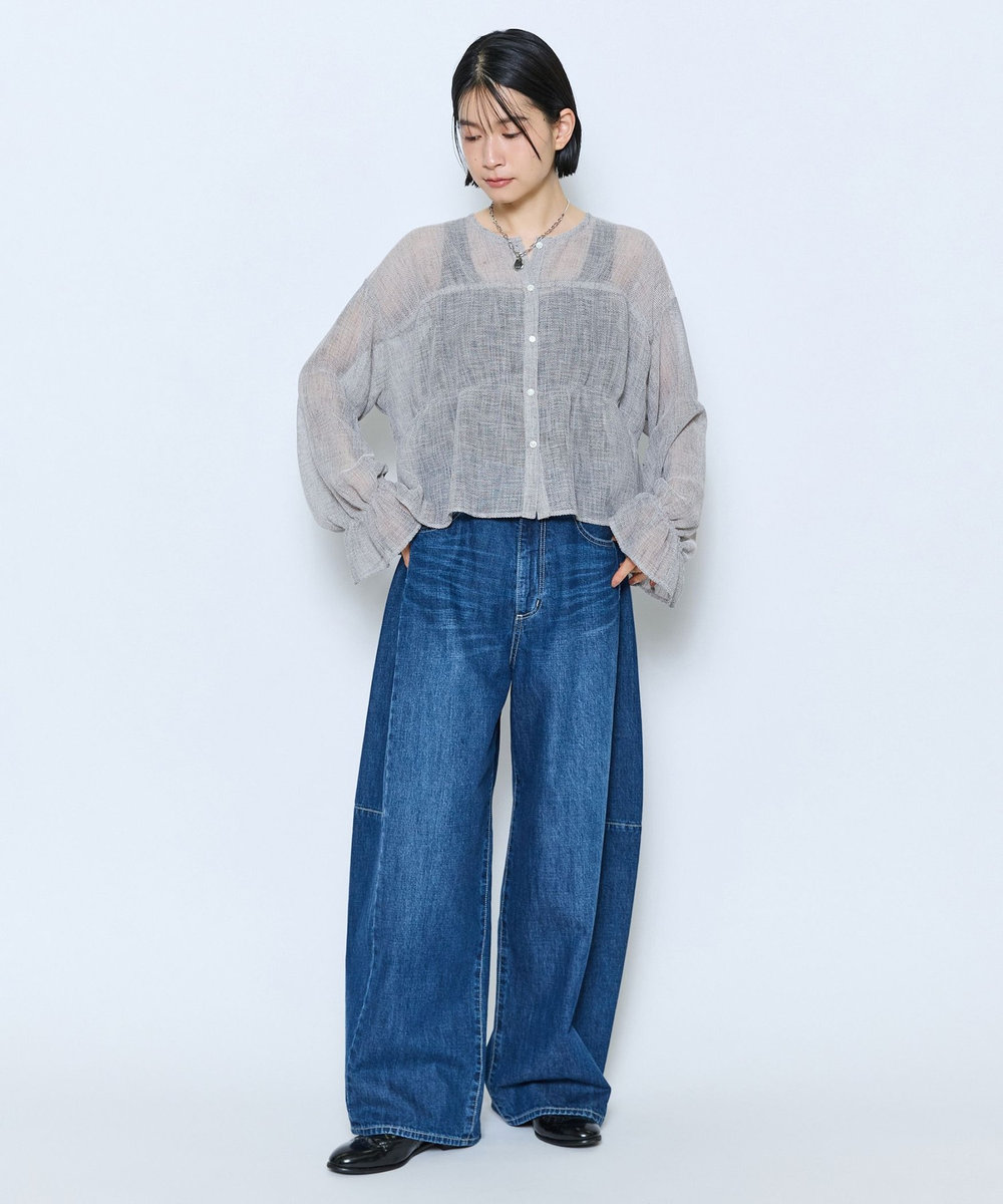 feerique feerique カラーコクーンシルエットデニム インディゴブルー