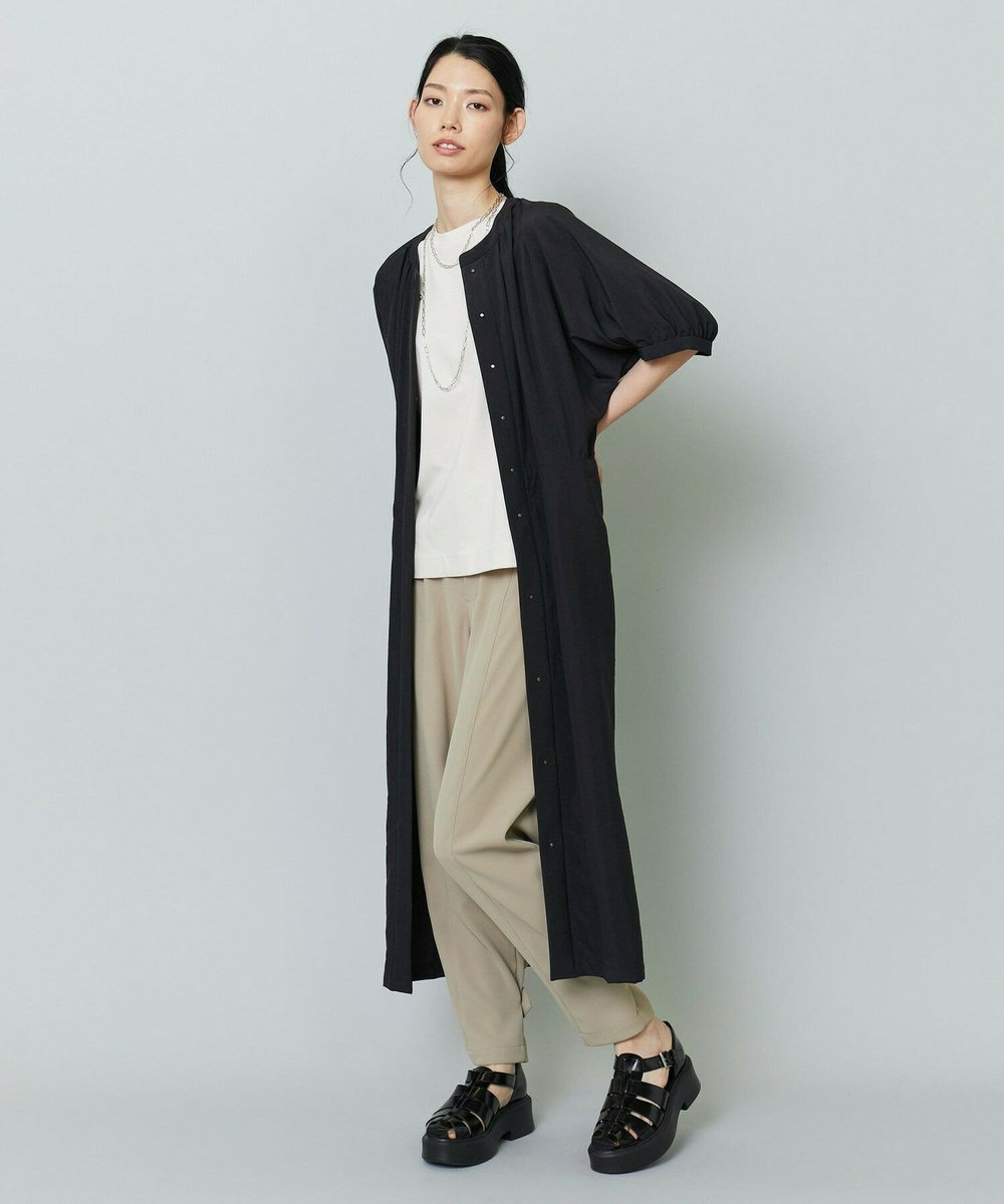 L'EQUIPE リサイクルポリエステルツイルパンツ ベージュ