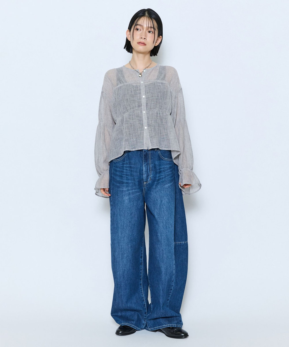 feerique feerique カラーコクーンシルエットデニム インディゴブルー