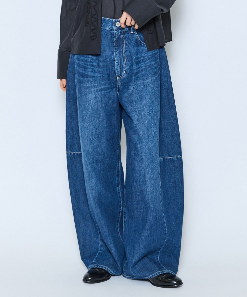 feerique feerique カラーコクーンシルエットデニム インディゴブルー