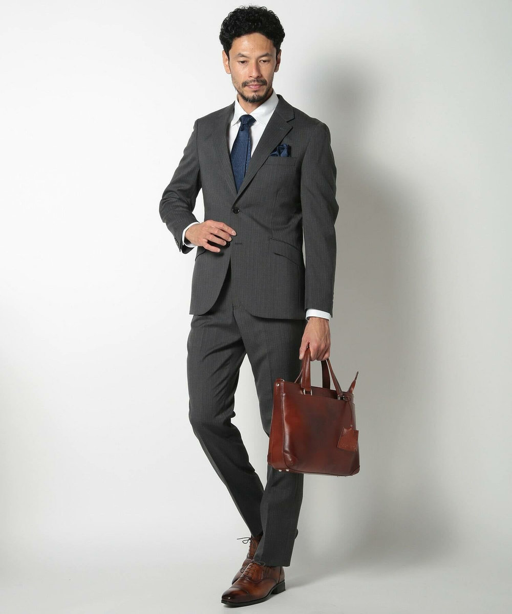 MEN'S BIGI 【SEEKER/シーカー】別注ムラレザー2WAYブリーフケース キャメル