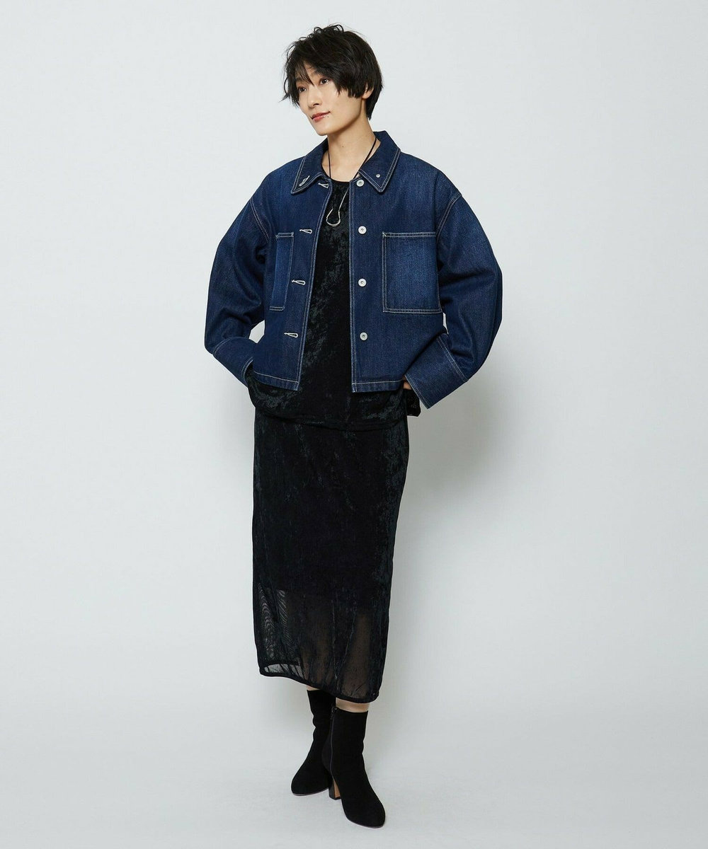 feerique feerique ベロアチュールプルオーバー ネイビー