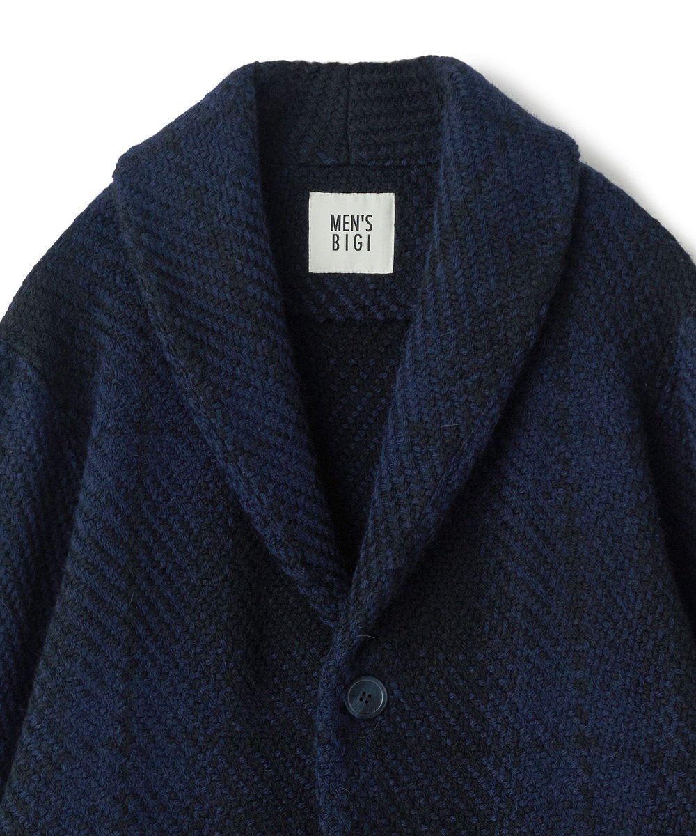 MEN'S BIGI 《John Braniganコラボ》ショールカラーニットジャケット ネイビー