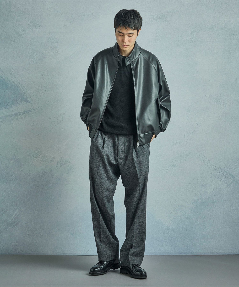 MEN'S BIGI 【BARACUTA/バラクータ】別注フェイクレザーG9ハリントンジャケット ブラック