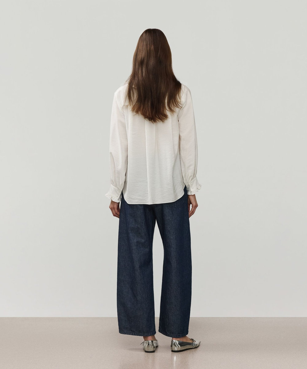 DÉPAREILLÉ SILK FRILL BLOUSE / シルクフリルブラウス ホワイト