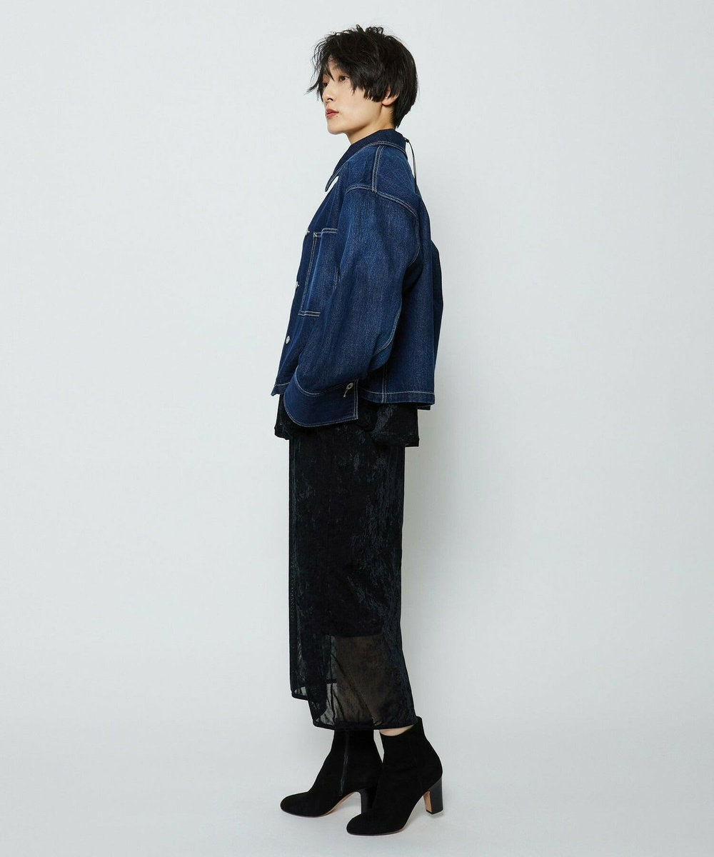 feerique feerique ベロアチュールプルオーバー ネイビー