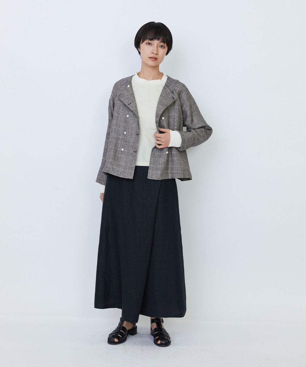 LOISIR リブ使いショートブラウス ライム