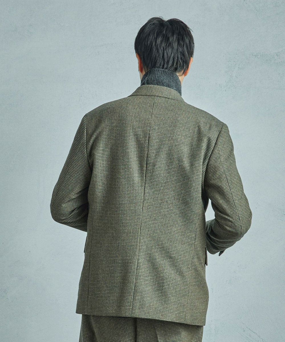 MEN'S BIGI 【50th Anniv . 菊池武夫】WOOL HOUNDSTOOTH JACKET カーキ
