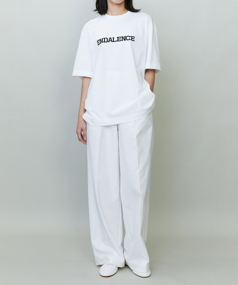 endalence T/Cストレッチドローストリングパンツ ホワイト