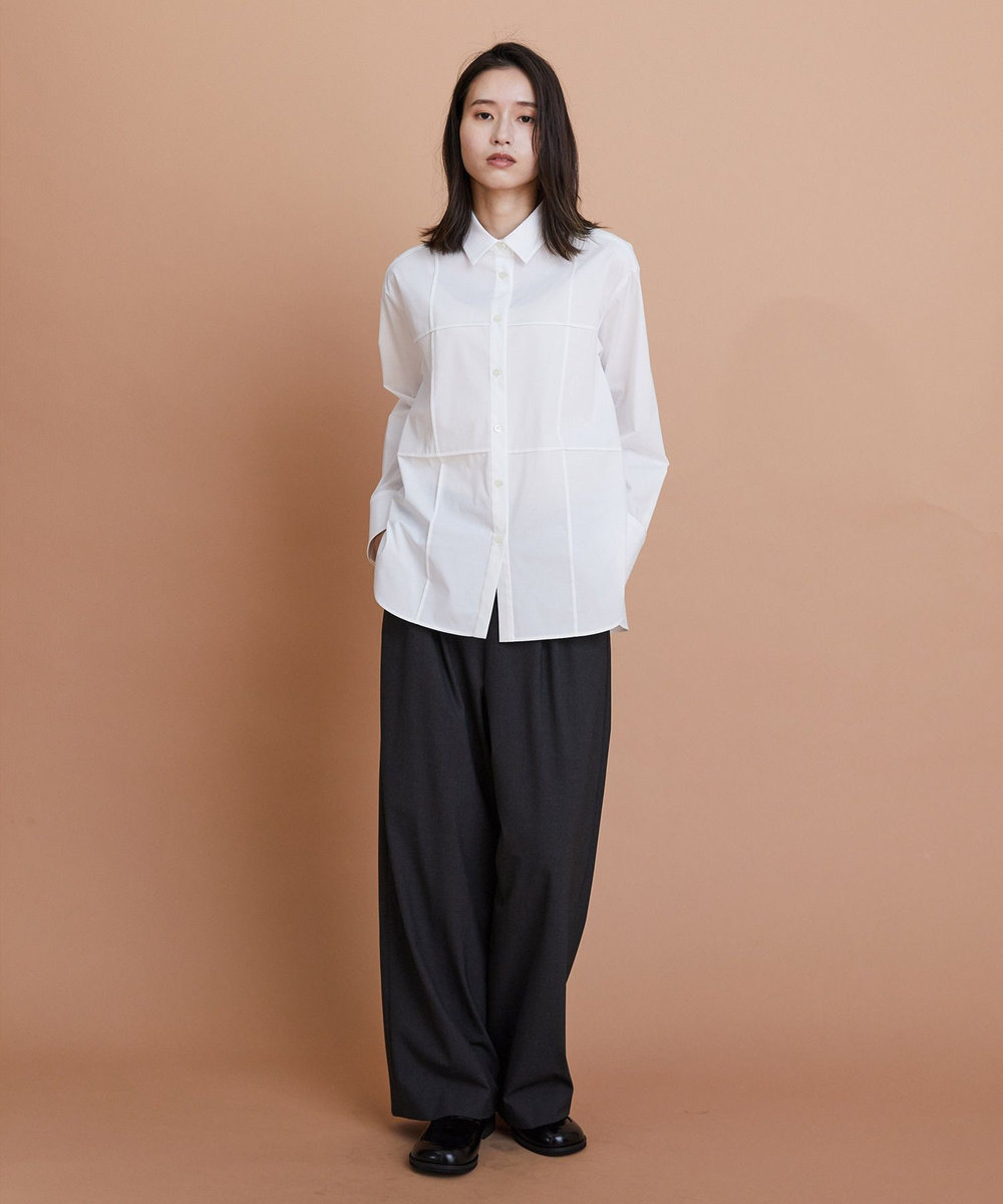 L'EQUIPE ウォッシャブルTR2wayストレートパンツ チャコールグレー