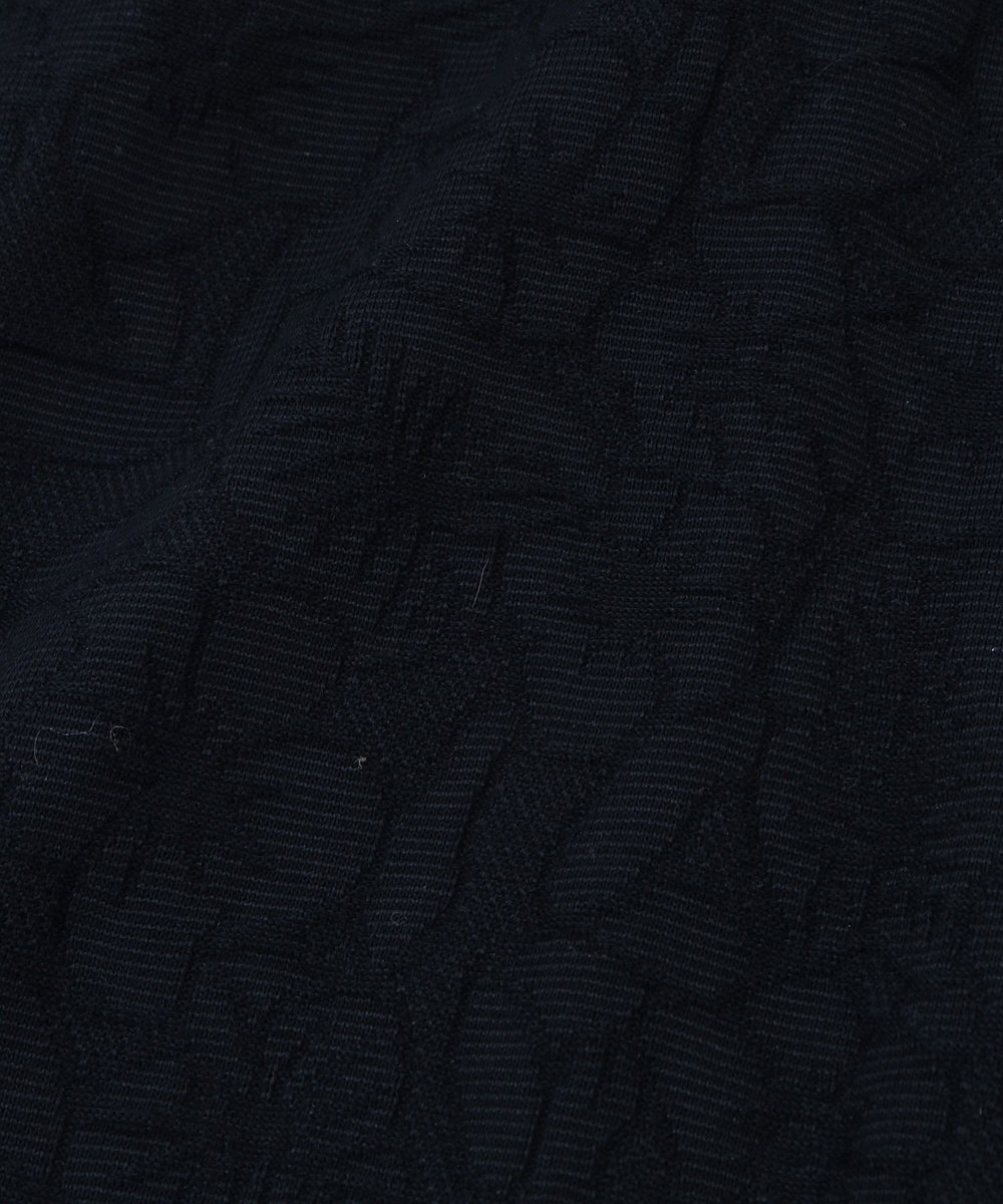 MEN'S BIGI 【COOL MAX】リンクスジャカードフラワー柄ポロシャツ ネイビー