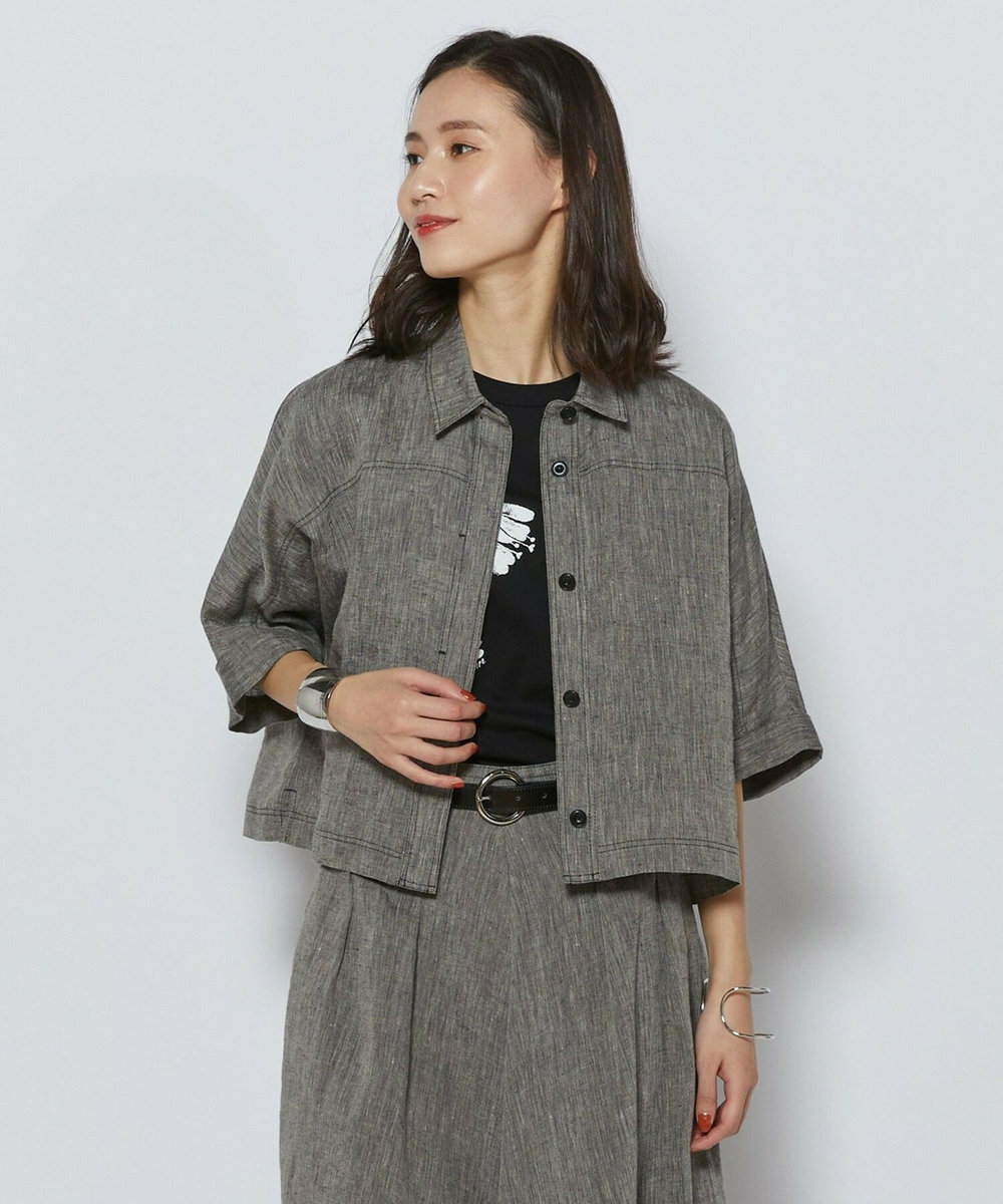 L'EQUIPE ［eclat 2026年5月号掲載商品］ヘンプ麻シャツ ブラック