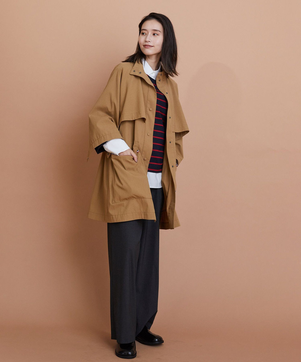 L'EQUIPE ウォッシャブルTR2wayストレートパンツ チャコールグレー