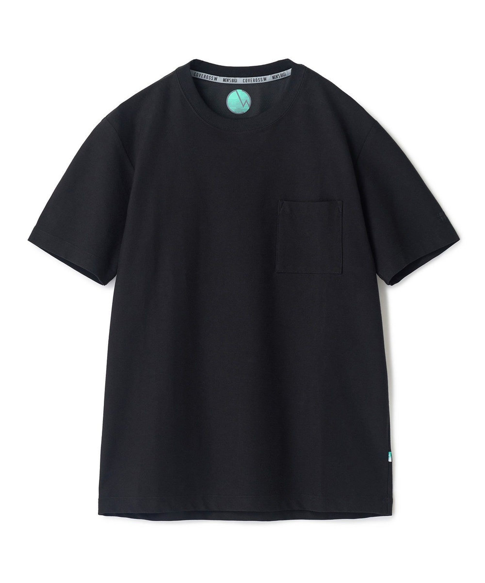 MEN'S BIGI Begin6月号掲載【COVEROSS W/カバロスダブル】別注 リカバリー半袖Tシャツ＜接触冷感/UVカット/遮熱/抗酸化作用＞ ブラック