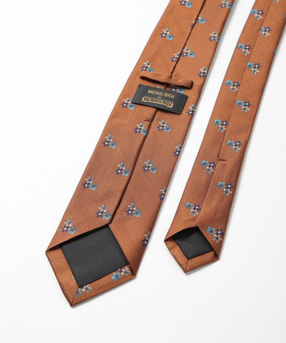 MEN'S BIGI 【TIE YOUR TIE(タイユアタイ)】フィレンツェフローラル柄ネクタイ オレンジ