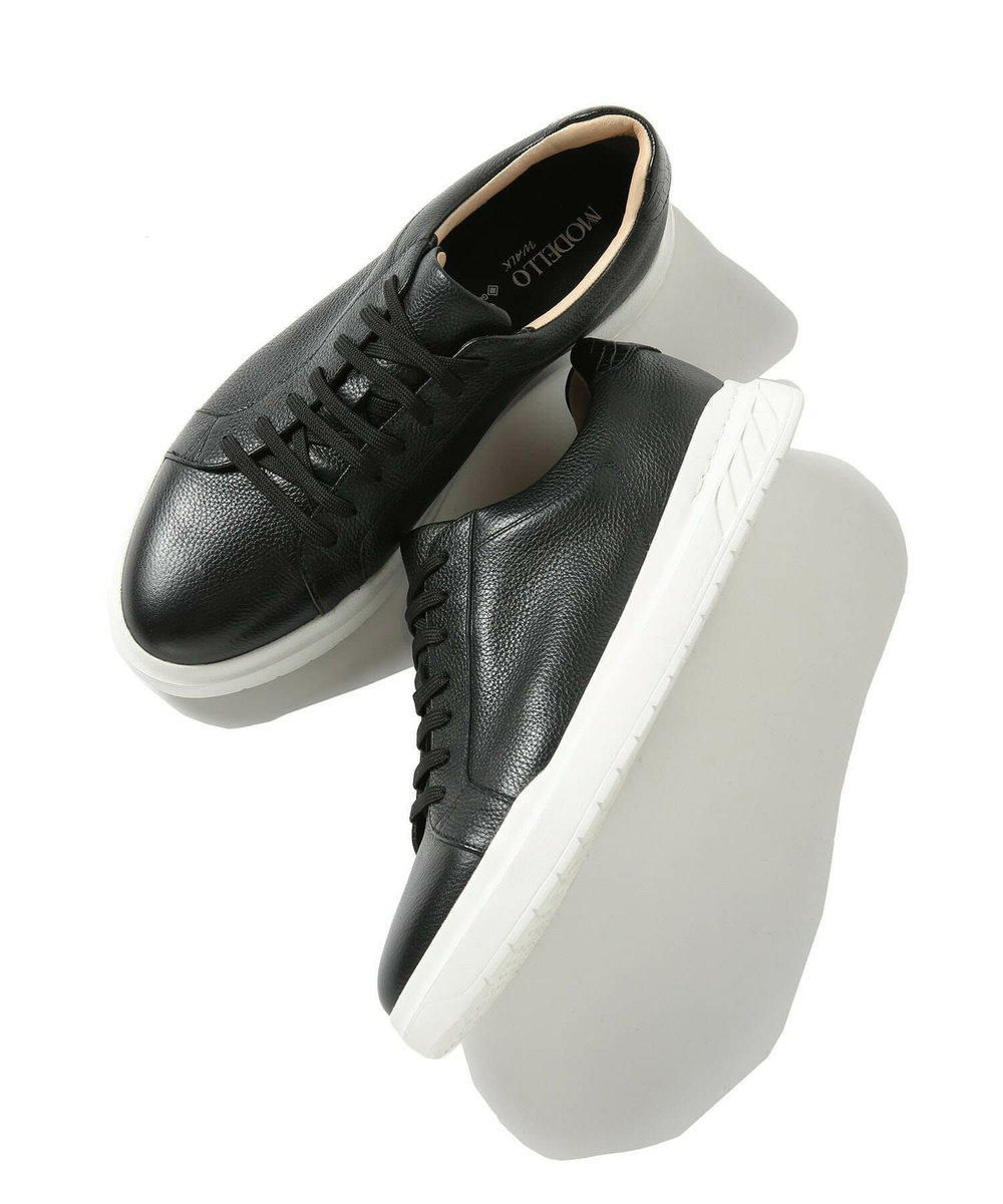 MEN'S BIGI 【MODELLO/モデロ】GORETEX 別注 レザースニーカー＜防水・抗菌・抗ウイルス加工・抗カビ・防臭・消臭＞ ブラック