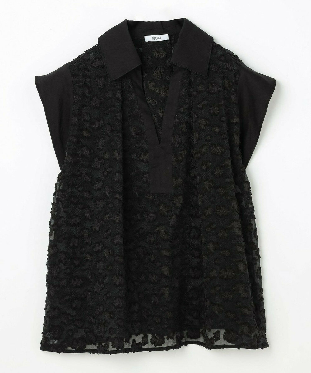 MOGA Collection MOGA Collection　フラワーカットジャガードブラウス ブラック