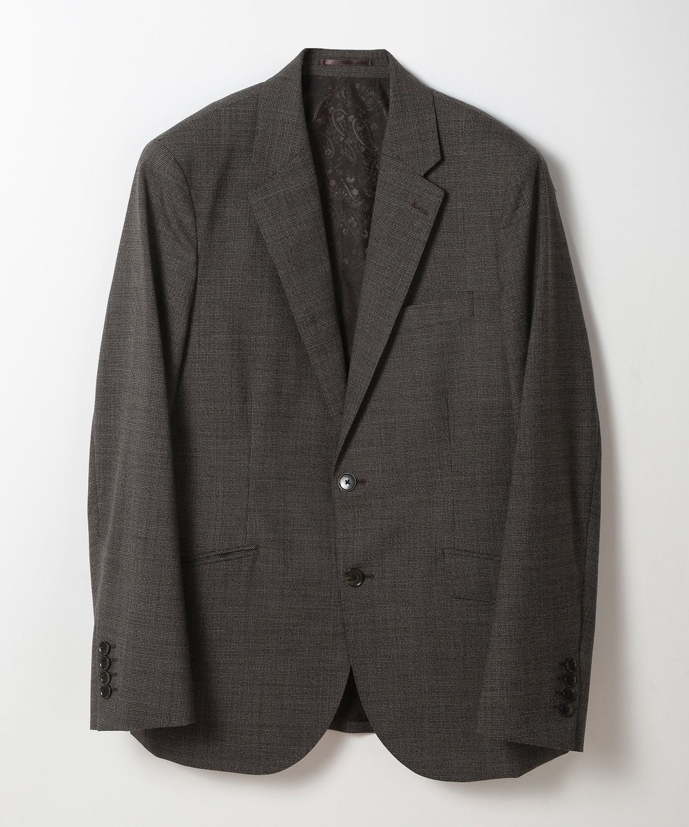 MEN'S BIGI ウールメランジ千鳥格子スーツ＜セットアップ＞ ブラウン