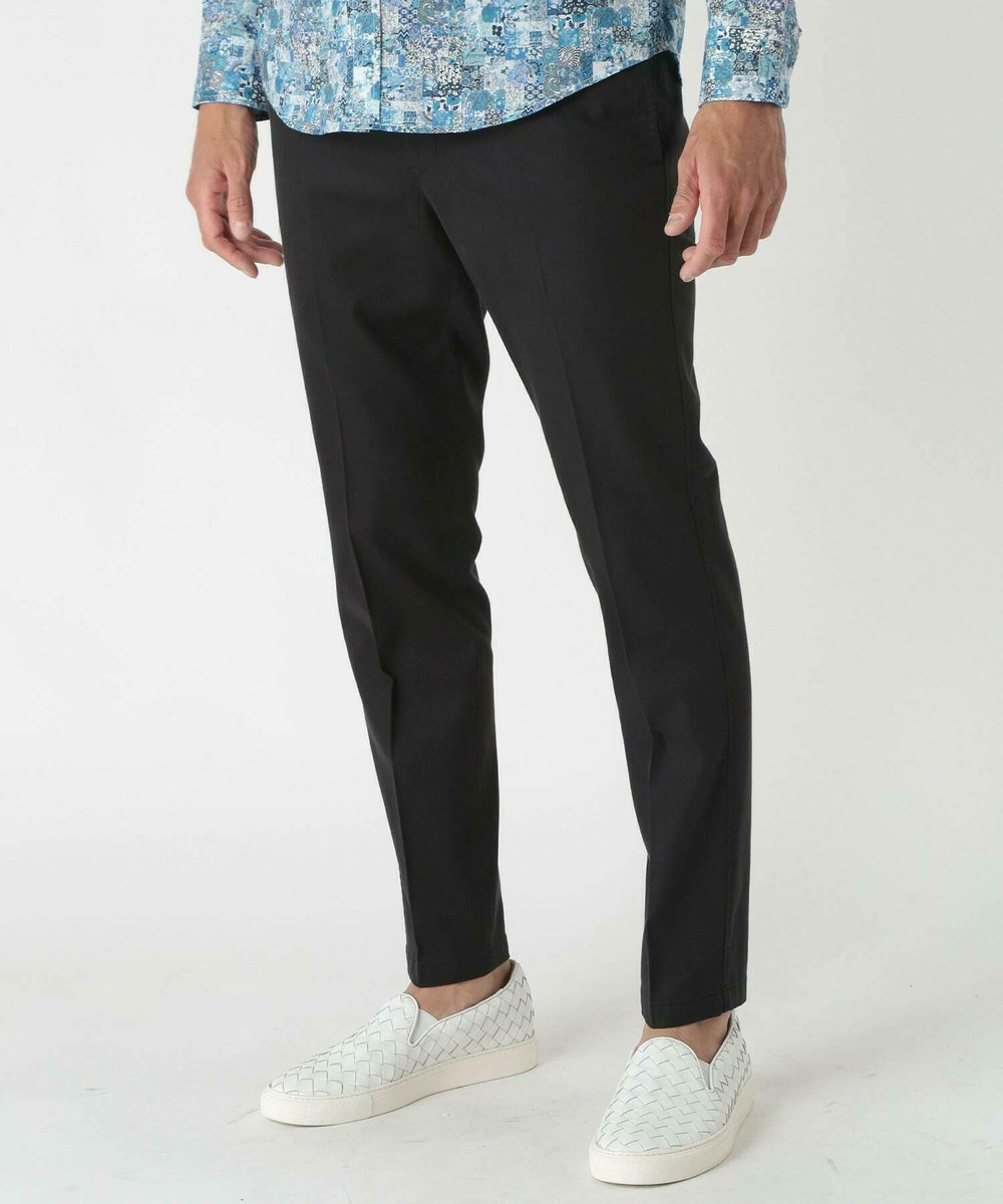 MEN'S BIGI ストレッチツイルテーパードパンツ ブラック