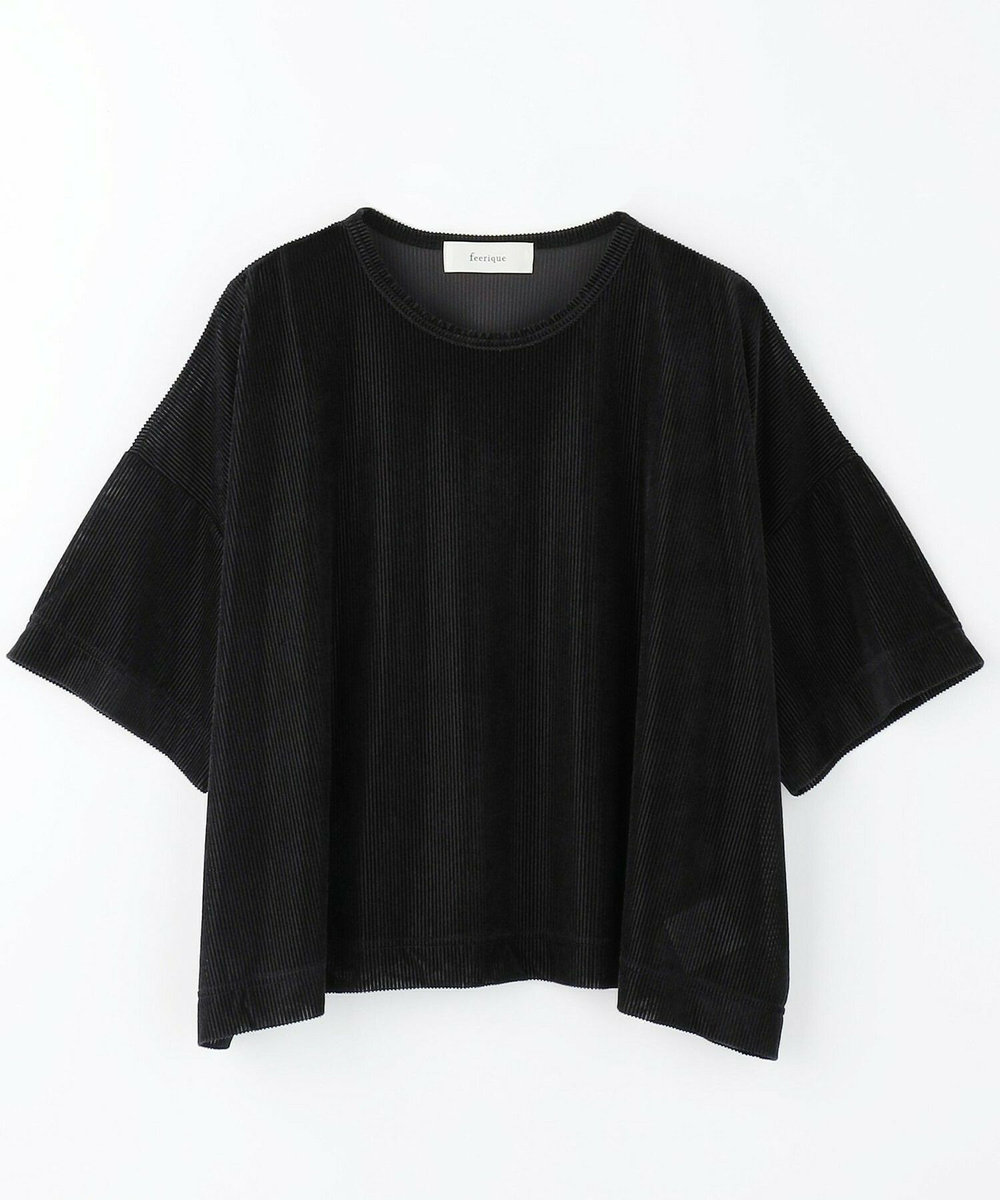 feerique Lサイズ（大きいサイズ） 【大きいサイズ】feerique リヨセルパイルビッグTシャツ ブラック