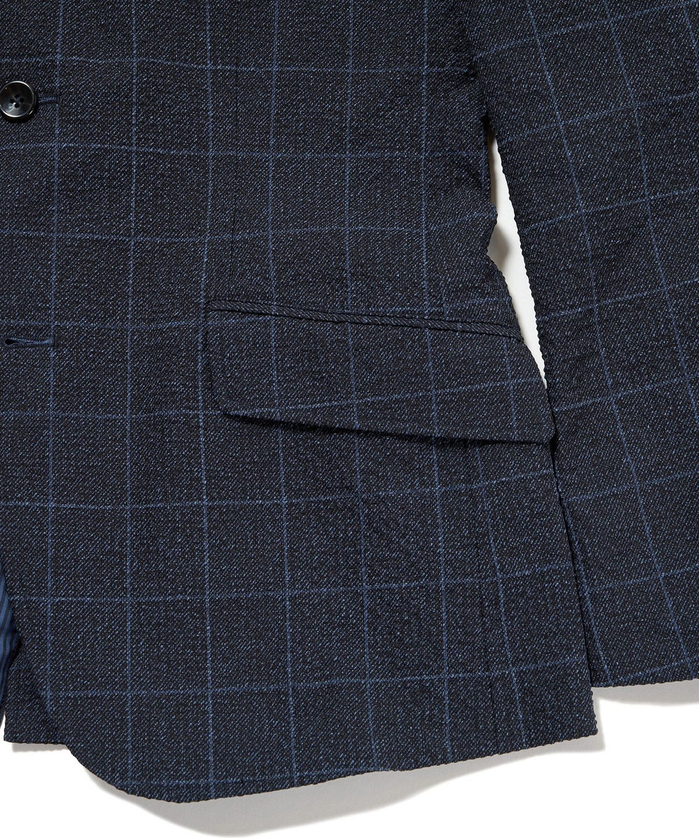 MEN'S BIGI 【ACTIVE TAILOR】3Dサッカープリントテーラードジャケット<セットアップ対応> ネイビー