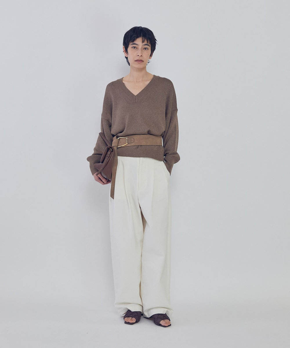 1er Arrondissement ダッククロスカーブパンツ オフホワイト