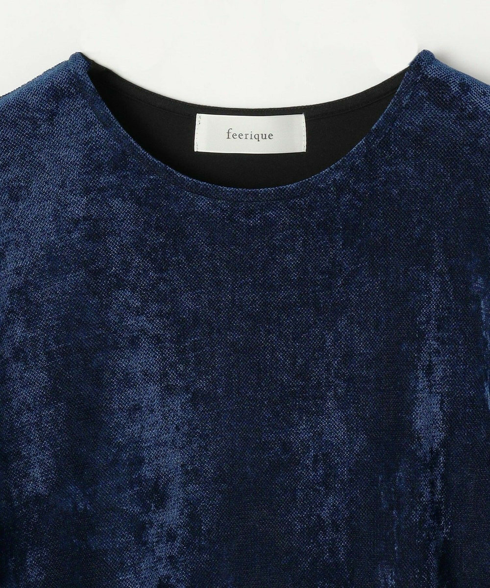 feerique feerique ベロアチュールプルオーバー ネイビー