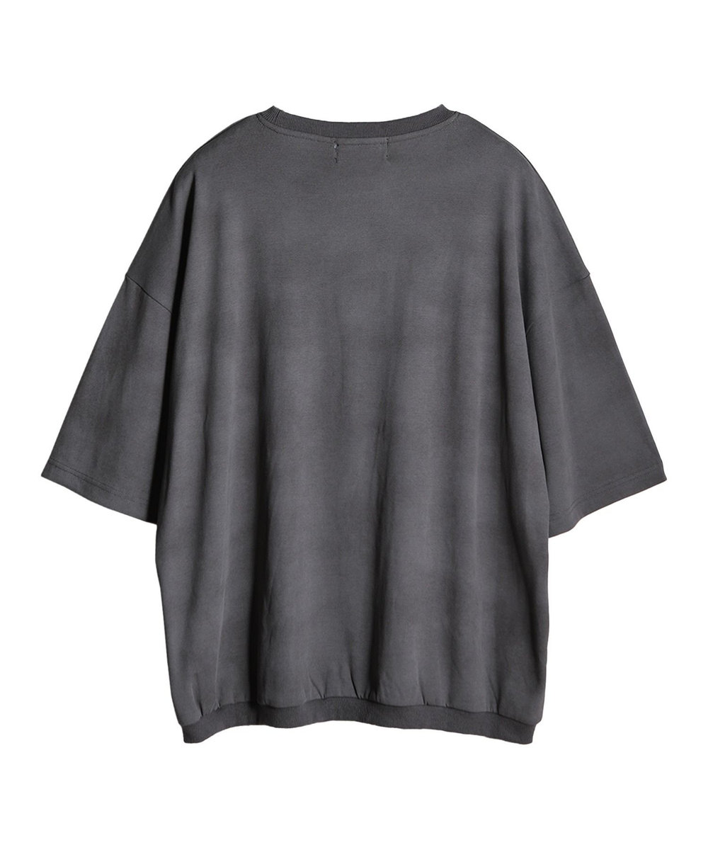 MEN'S BIGI ムラ染めプリントルーズフィットTEE グレー