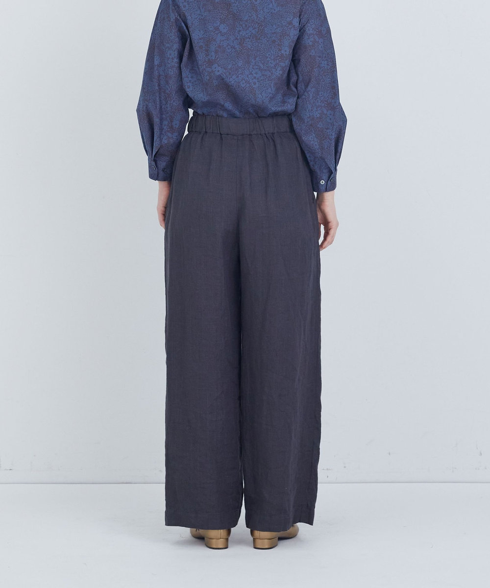 ADIEU TRISTESSE リネンワンタックストレートパンツ チャコールグレー
