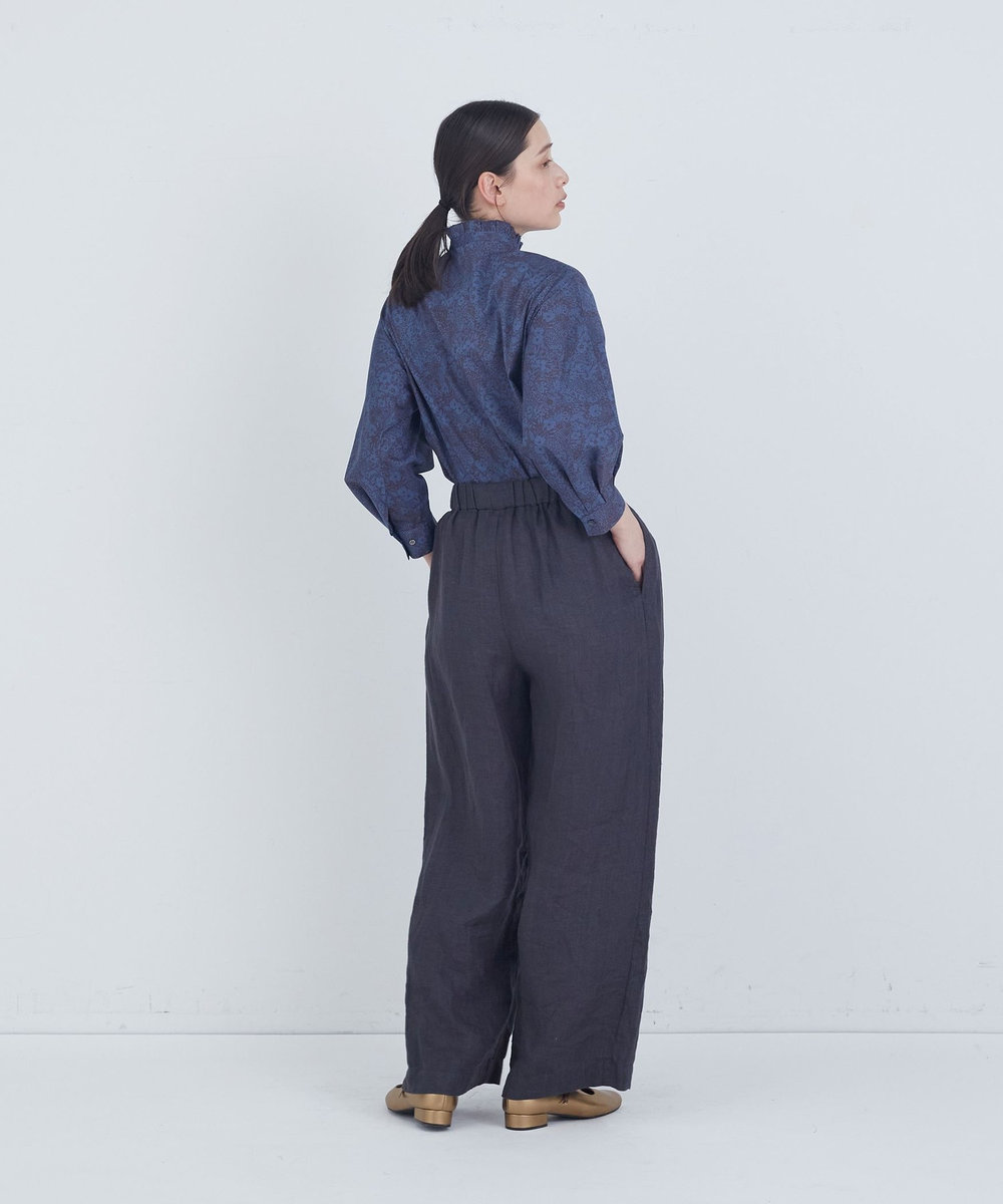 ADIEU TRISTESSE リネンワンタックストレートパンツ チャコールグレー