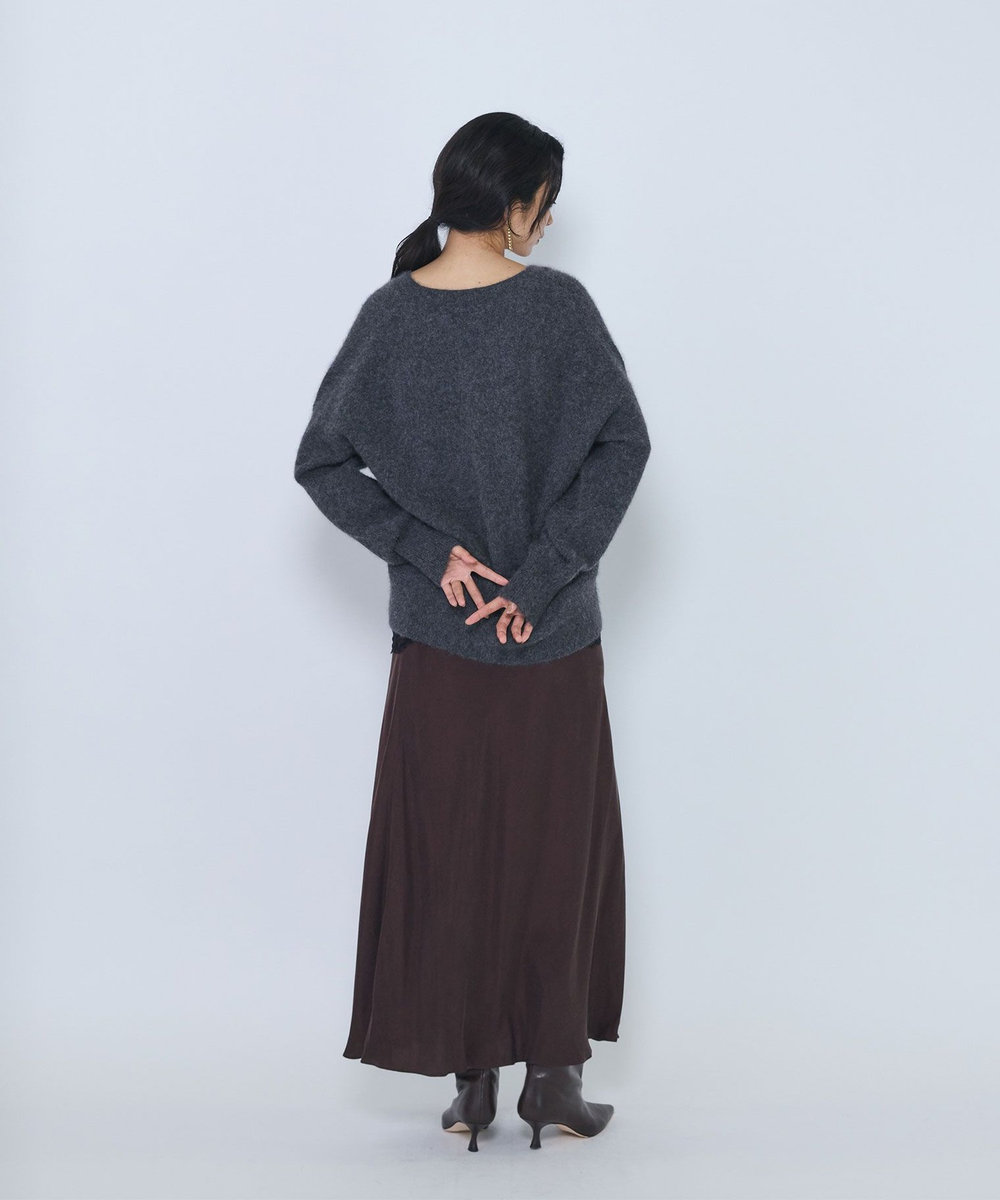1er Arrondissement FOXウールVネックニット チャコールグレー