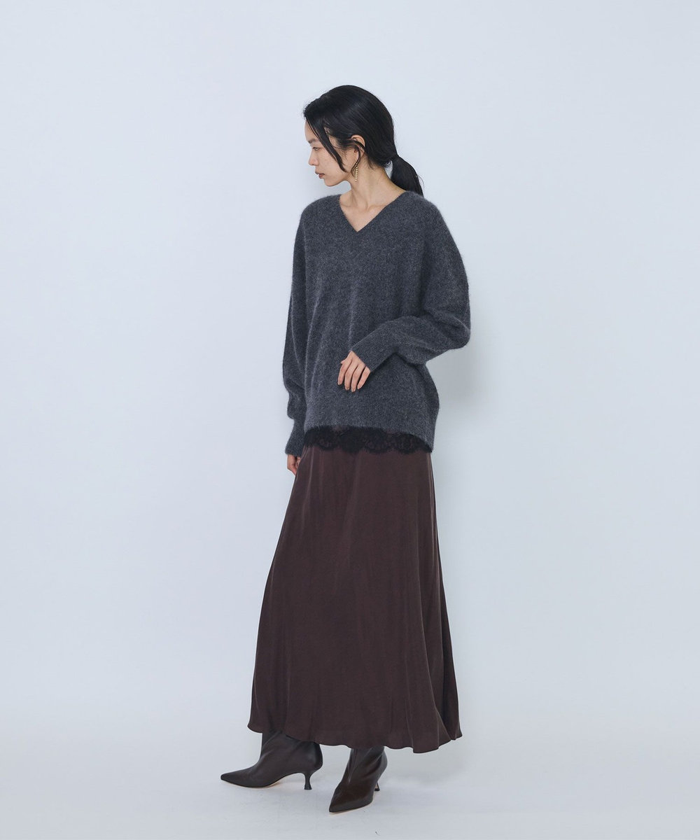 1er Arrondissement FOXウールVネックニット チャコールグレー