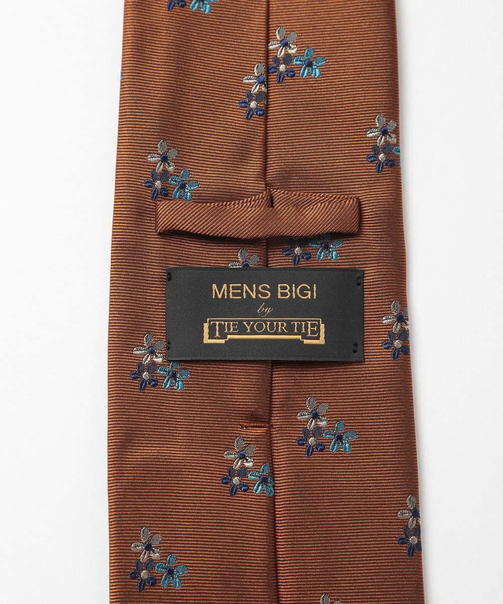 MEN'S BIGI 【TIE YOUR TIE(タイユアタイ)】フィレンツェフローラル柄ネクタイ オレンジ