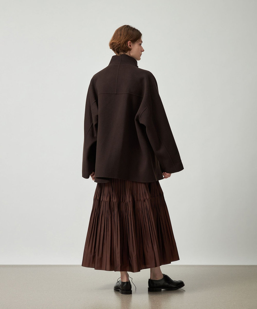 DÉPAREILLÉ DOUBLE FACE BEAVER STAND COLLAR COAT / ダブルフェイスビーバースタンドカラーコート ブラウン