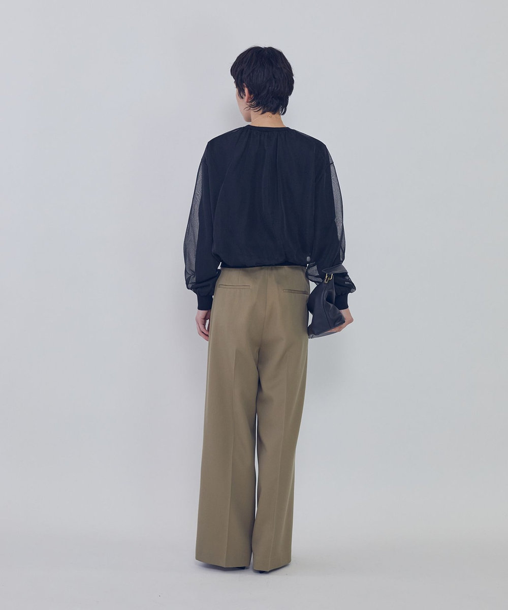 1er Arrondissement オーガンザレイヤードニットプルオーバー ブラック