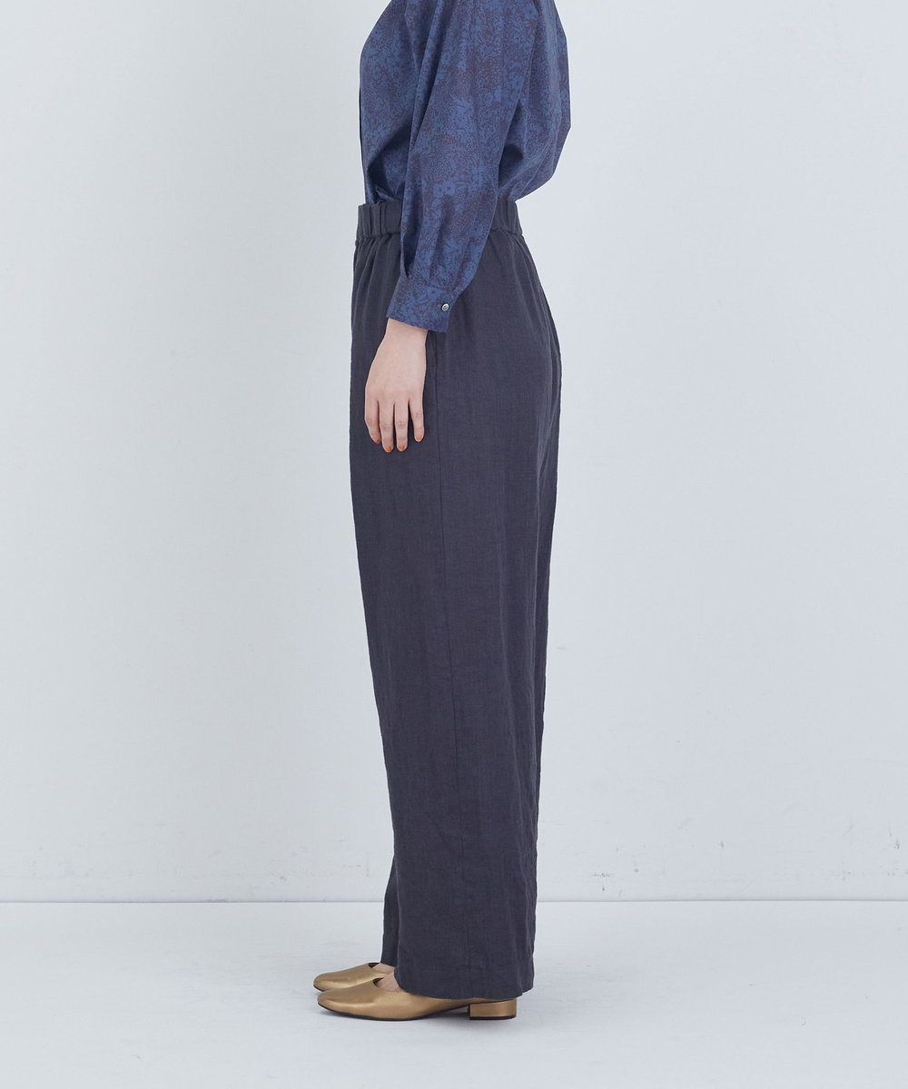 ADIEU TRISTESSE リネンワンタックストレートパンツ チャコールグレー