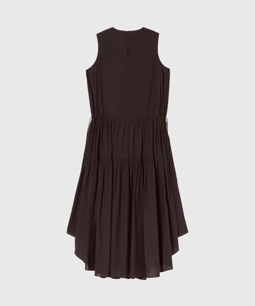 DÉPAREILLÉ RAYON LINEN SLEEVELESS DRESS / レーヨンリネンスリーブレスドレス ボルドー