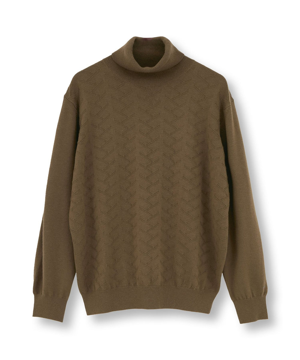 MEN'S BIGI 【ACTIVE TAILOR/アクティブテイラー】12Gジャカードタートルネックニット モカ