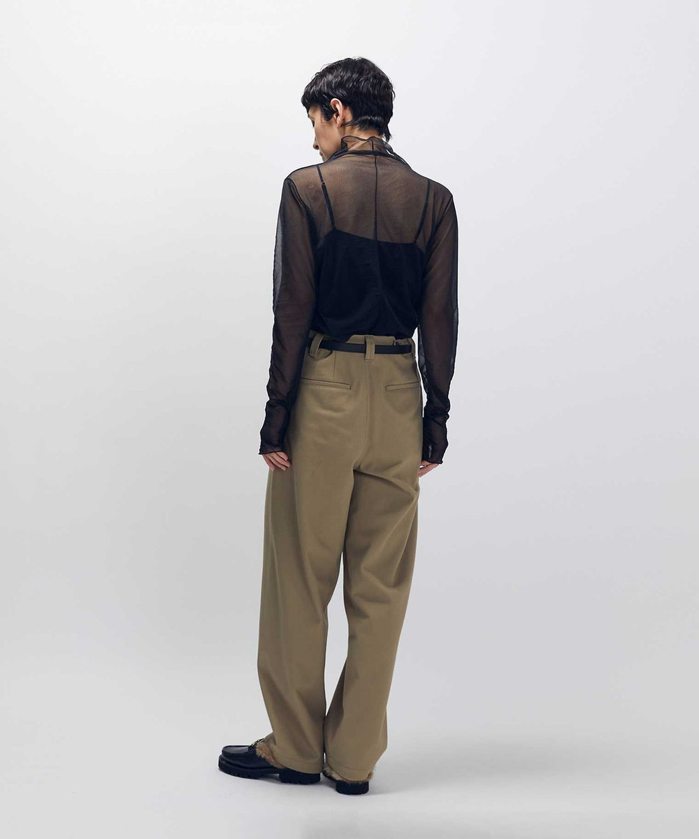 1er Arrondissement シアーハイネックカットソー ブラック