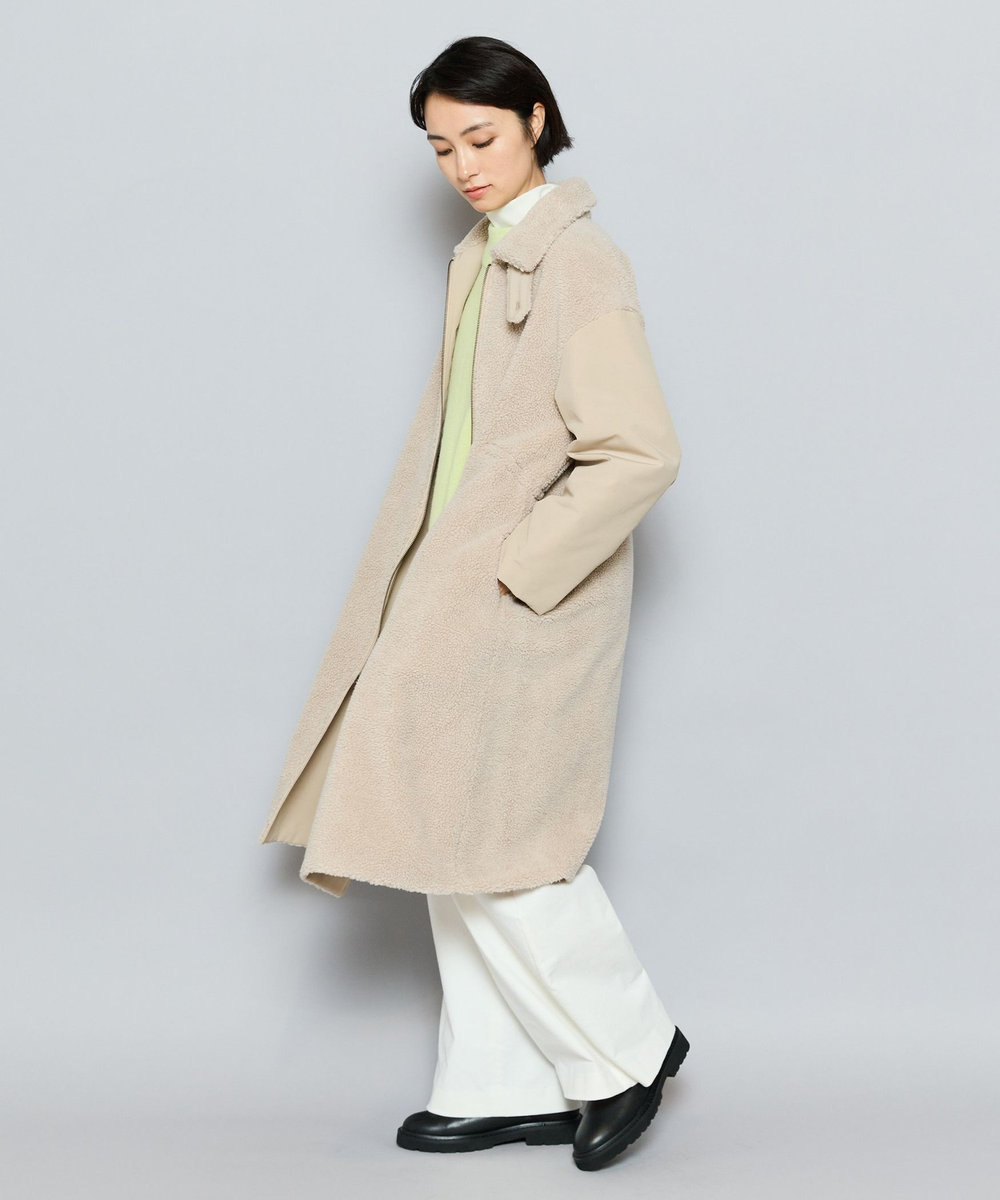L'EQUIPE ボア×ウェザークロスコート ベージュ