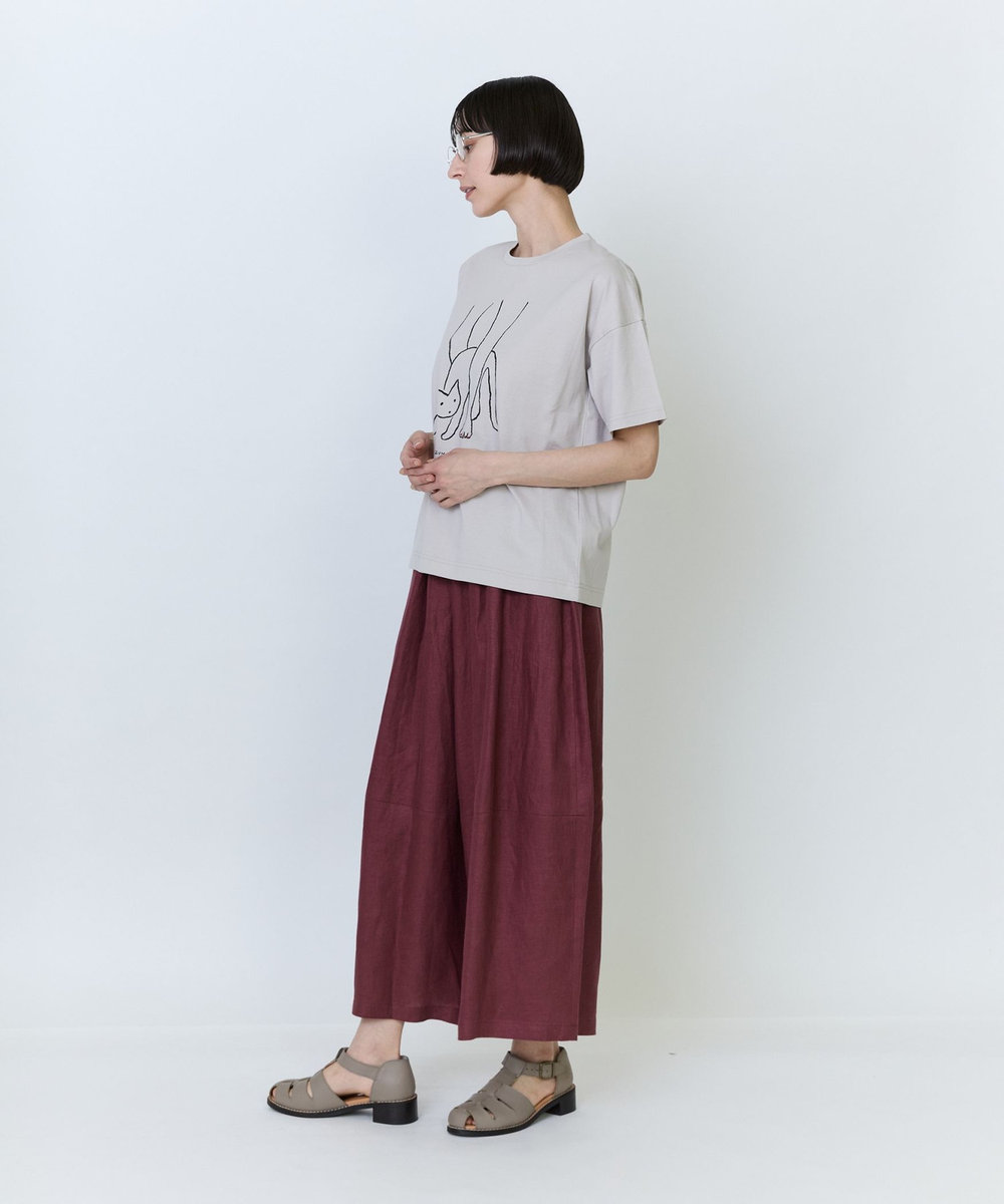 LOISIR 【アーティストコラボ】LOISIR×塩川いづみ イラストプリントTシャツ グレイッシュベージュ